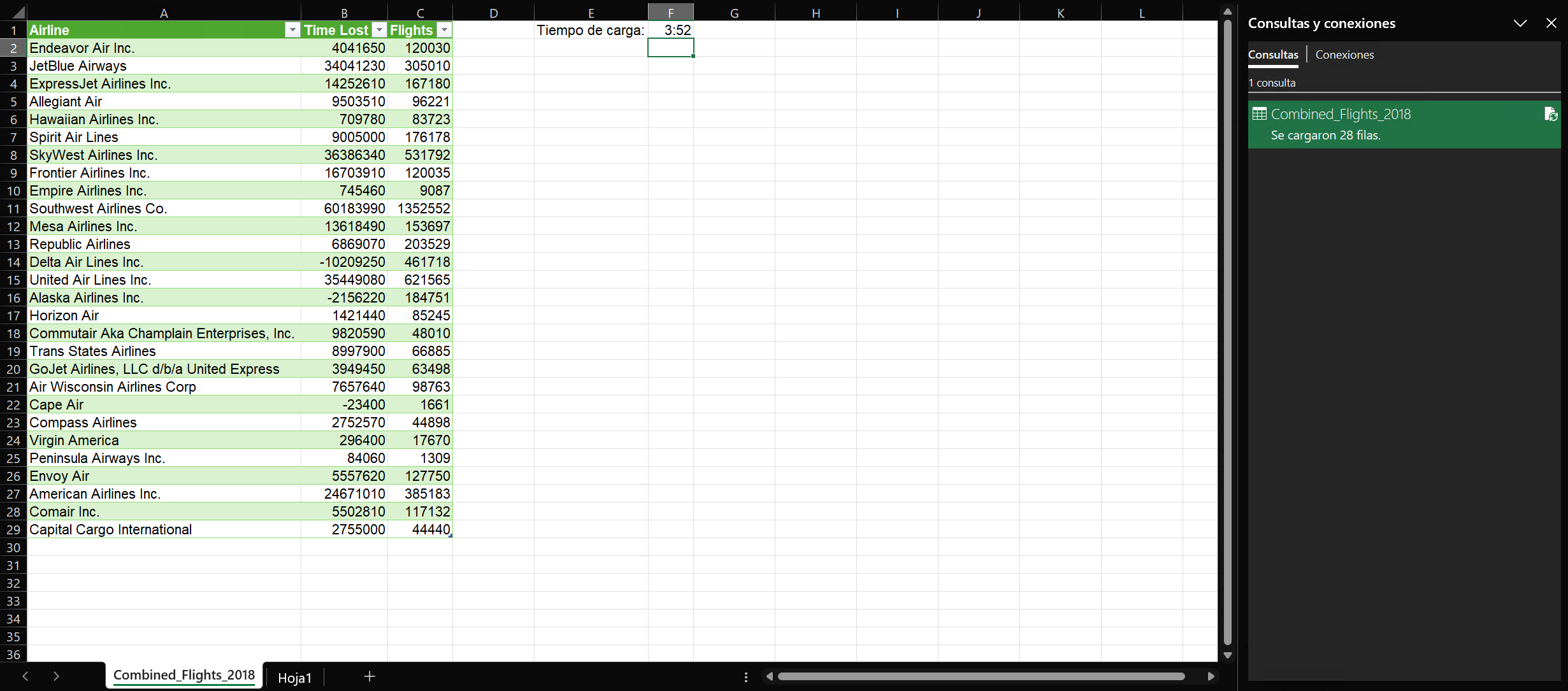 Conexión nativa Power Query CSV